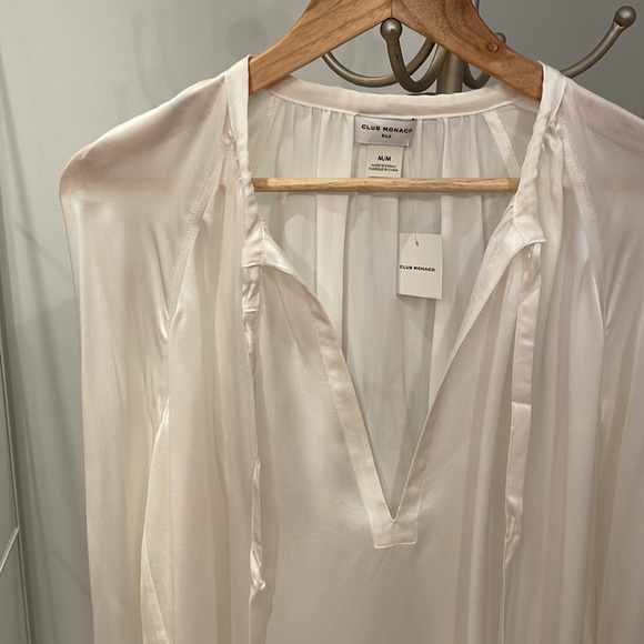 Club Monaco white silk blouse with tag - Picture 2 of 4
